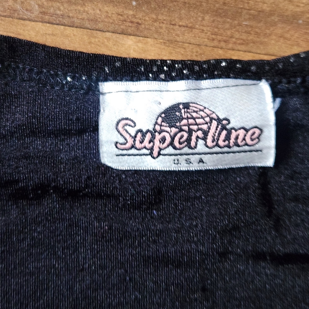 Y2K Black Sparkle Starburst Top Soft Grunge Minimalist Rhinestone - Picture 6 of 9